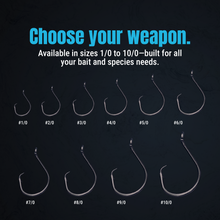 Load image into Gallery viewer, Reaction Tackle Heavyweight Catfish Circle Hooks - Offset Octopus Hooks (25 Pack) - New